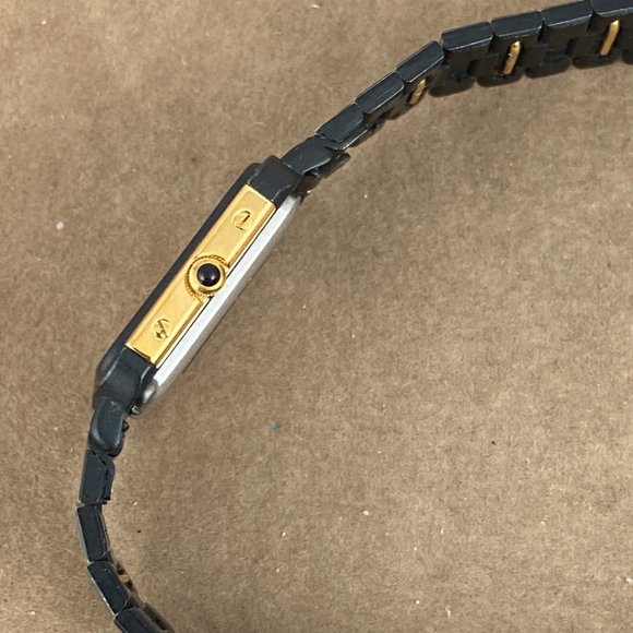 Vintage Jaz Paris French Designer Gold 18K gold plated 2 Tone Watch Black & Gold - Picture 4 of 9